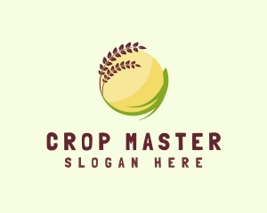 Harvester - Wheat Plant Sun Grass logo design