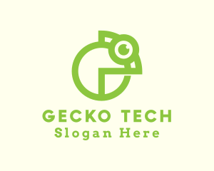 Gecko - Green Chameleon Pet logo design