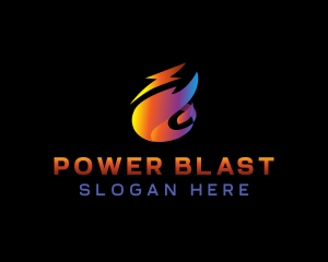 Fire Lightning Power logo design