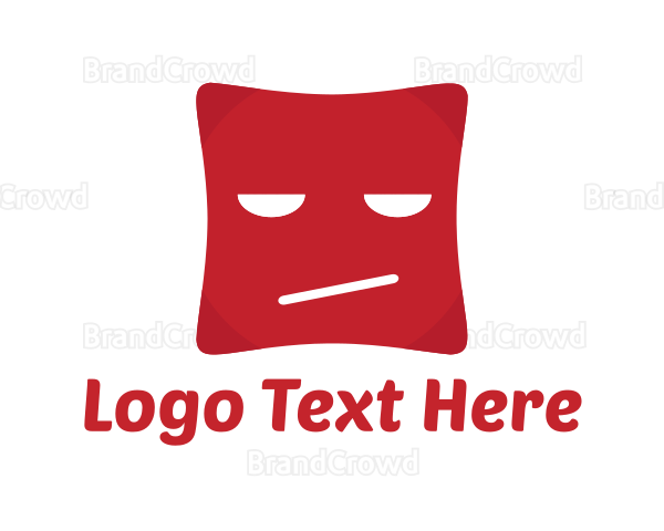 Red Emoji Face Logo
