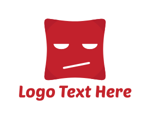 No - Red Emoji Face logo design