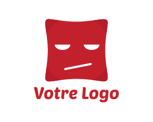 Depression - Red Emoji Face logo design