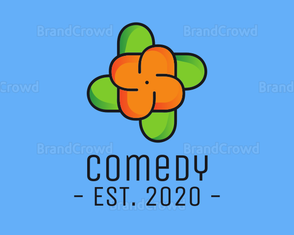 Orange Flower Pinwheel Logo