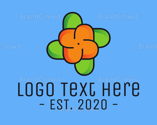 Orange Flower Pinwheel Logo