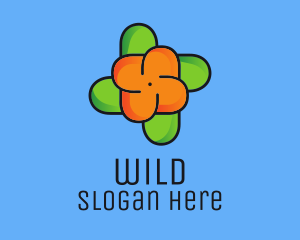 Orange Flower Pinwheel Logo