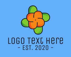 Toy - Orange Flower Pinwheel logo design