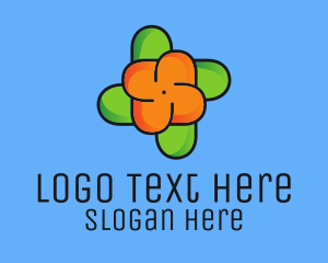 Orange Flower Pinwheel Logo