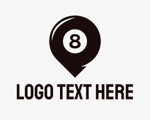 Number 8 - Billiard Location Pin logo design
