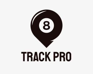 Tracker - Billiard Location Pin logo design