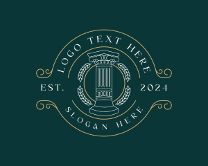 Landmark - Justice Greek Pillar Column logo design