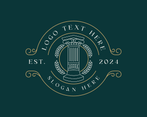 Justice Greek Pillar Column Logo