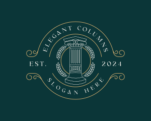 Justice Greek Pillar Column logo design