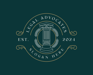 Justice Greek Pillar Column logo design