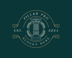 Justice Greek Pillar Column logo design