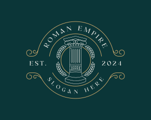 Roman - Justice Greek Pillar Column logo design