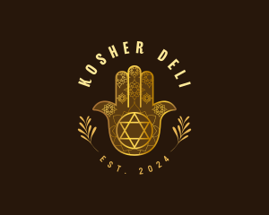 Jewish - Hamsa Hand Yoga logo design