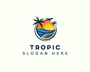 Tropical Beach Resort Escapade logo design