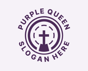 Purple Cross Worship logo design