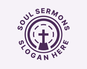 Preaching - Purple Cross Worship logo design