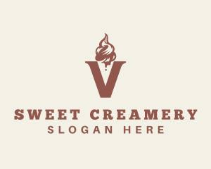 Creamery - Ice Cream Dessert logo design