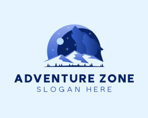 Wolf Mountain Adventure logo design