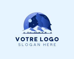 Hound - Wolf Mountain Adventure logo design