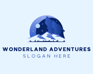 Wolf Mountain Adventure logo design