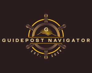 Ship Navigation Helm logo design