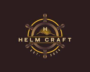 Ship Navigation Helm logo design