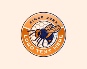 Honeybee - Bee Insect Honeycomb logo design