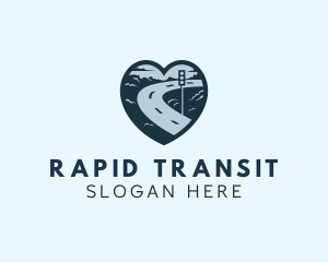 Heart Stoplight Road Transport logo design