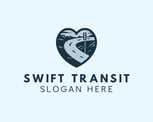 Transit - Heart Stoplight Road Transport logo design