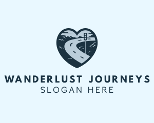 Roadtrip - Heart Stoplight Road Transport logo design