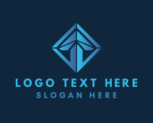 Company - Gradient Blue Upward Arrow logo design