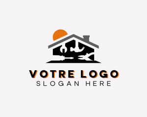 Construction - Home Improvement House Tools logo design