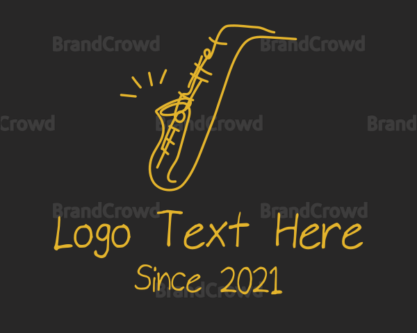 Golden Jazz Saxophone Logo
