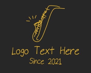 Saxophone Player - Golden Jazz Saxophone logo design