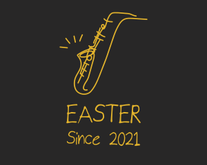Doodle - Golden Jazz Saxophone logo design