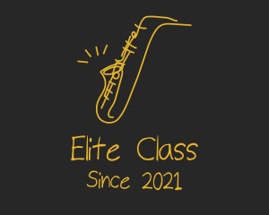 Golden Jazz Saxophone  logo design