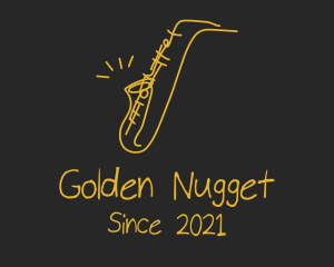 Golden Jazz Saxophone  logo design