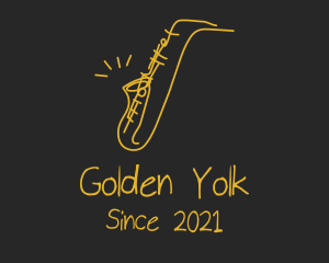 Golden Jazz Saxophone  logo design