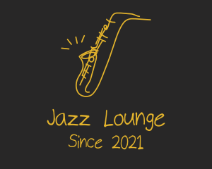 Jazz - Golden Jazz Saxophone logo design