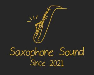 Saxophone - Golden Jazz Saxophone logo design