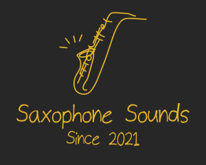 Saxophone - Golden Jazz Saxophone logo design