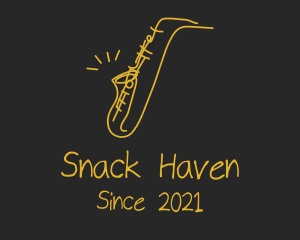 Golden Jazz Saxophone  logo design