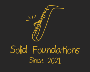 Drumline - Golden Jazz Saxophone logo design