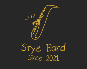 Golden Jazz Saxophone  logo design