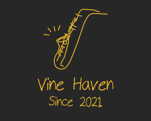 Golden Jazz Saxophone  logo design