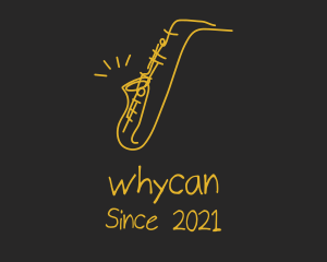 Jazz - Golden Jazz Saxophone logo design