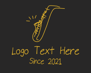 Instrument - Golden Jazz Saxophone logo design